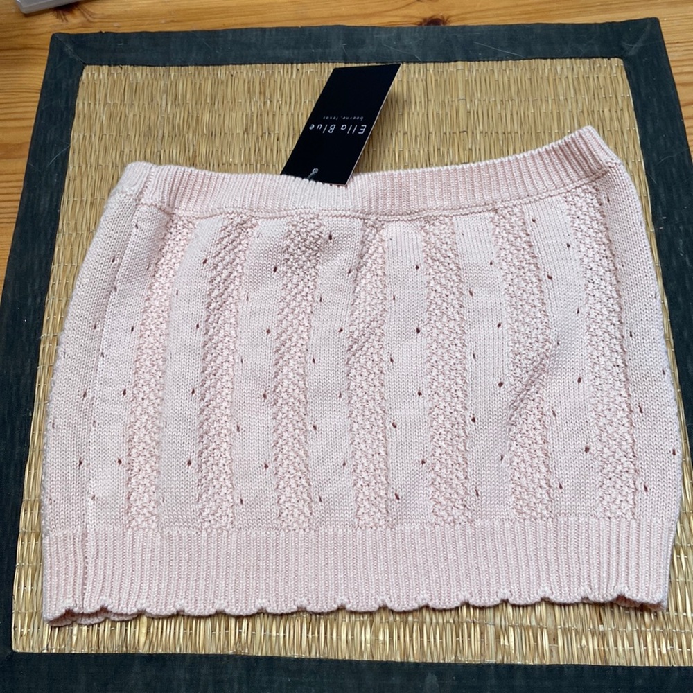 Knit tube top. Ella Blue pastel pink